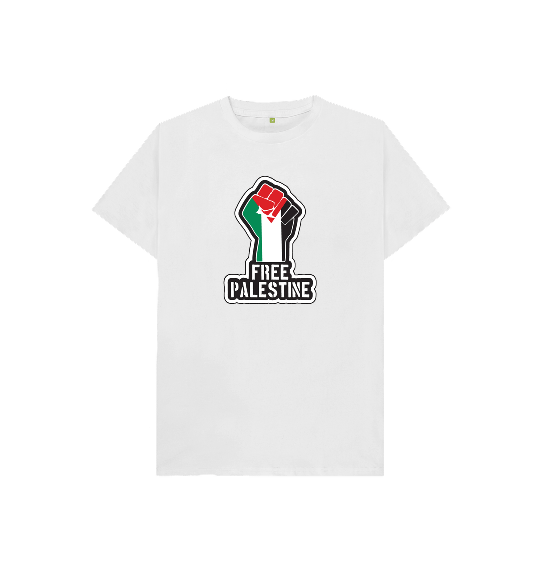 White Kids 100% Organic Cotton 'Free Palestine' Eco Tee
