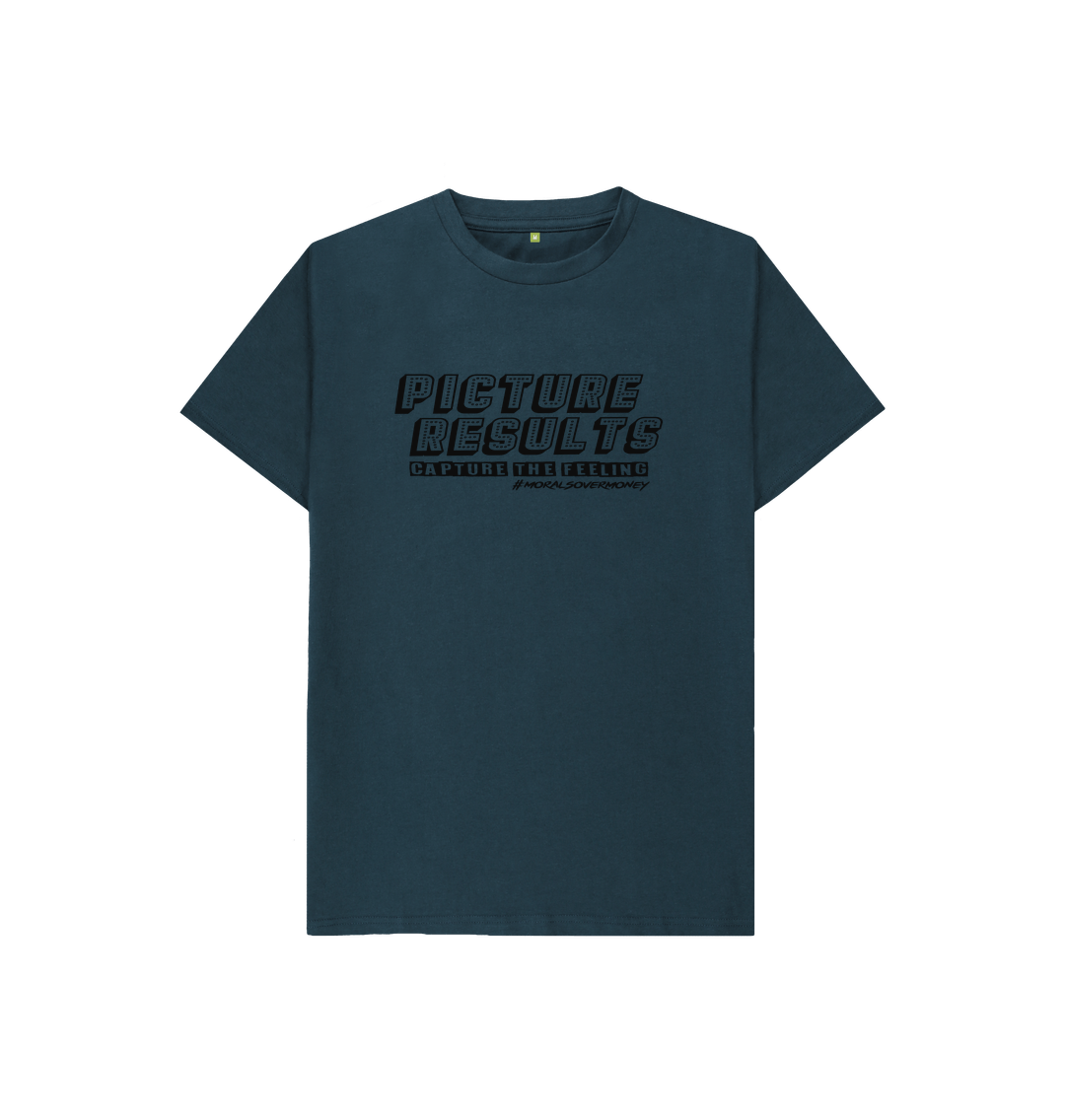 Denim Blue Kid's 100% Organic Cotton 'Picture Results' Eco Tee - Black Logo