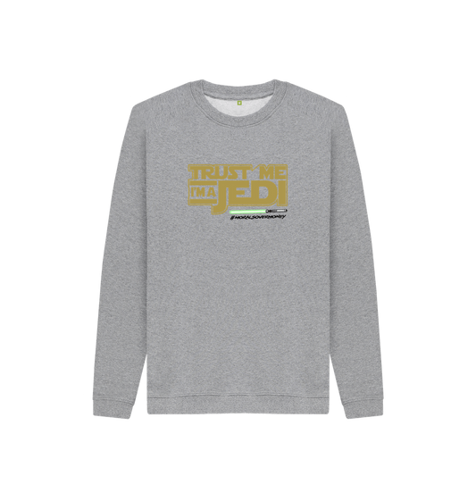 Athletic Grey Kids 100% Organic Cotton 'Trust Me I'm A Jedi' Eco Jumper - Black Logo