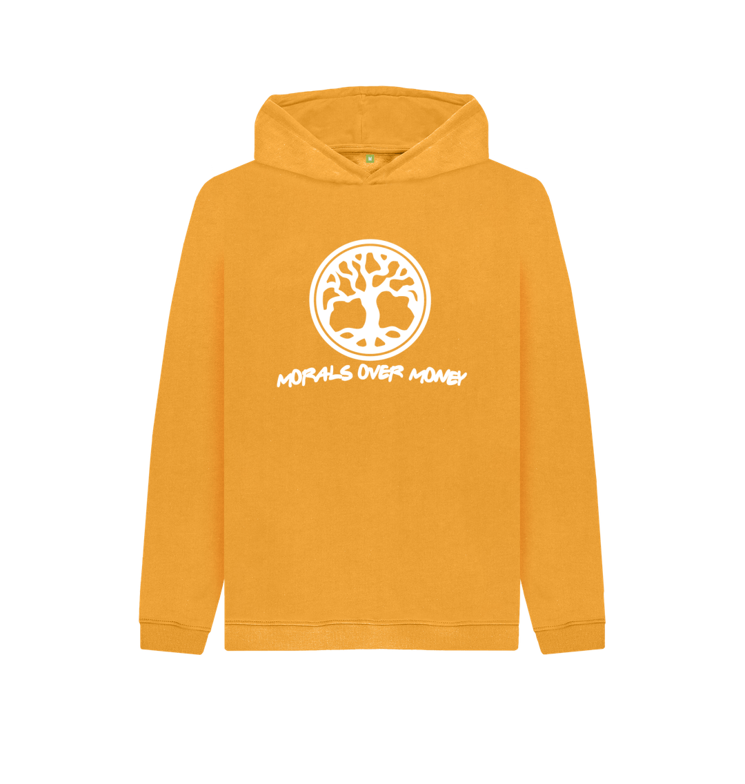 Mustard Kid's 100% Organic Cotton 'Tree Of Life' Eco Hoodie - White Logo