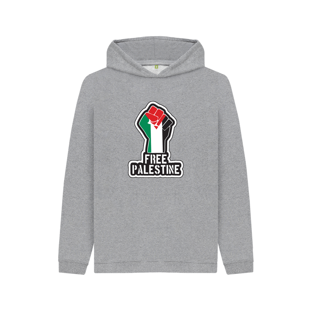 Athletic Grey Kids 100% Organic Cotton 'Free Palestine' Eco Hoody