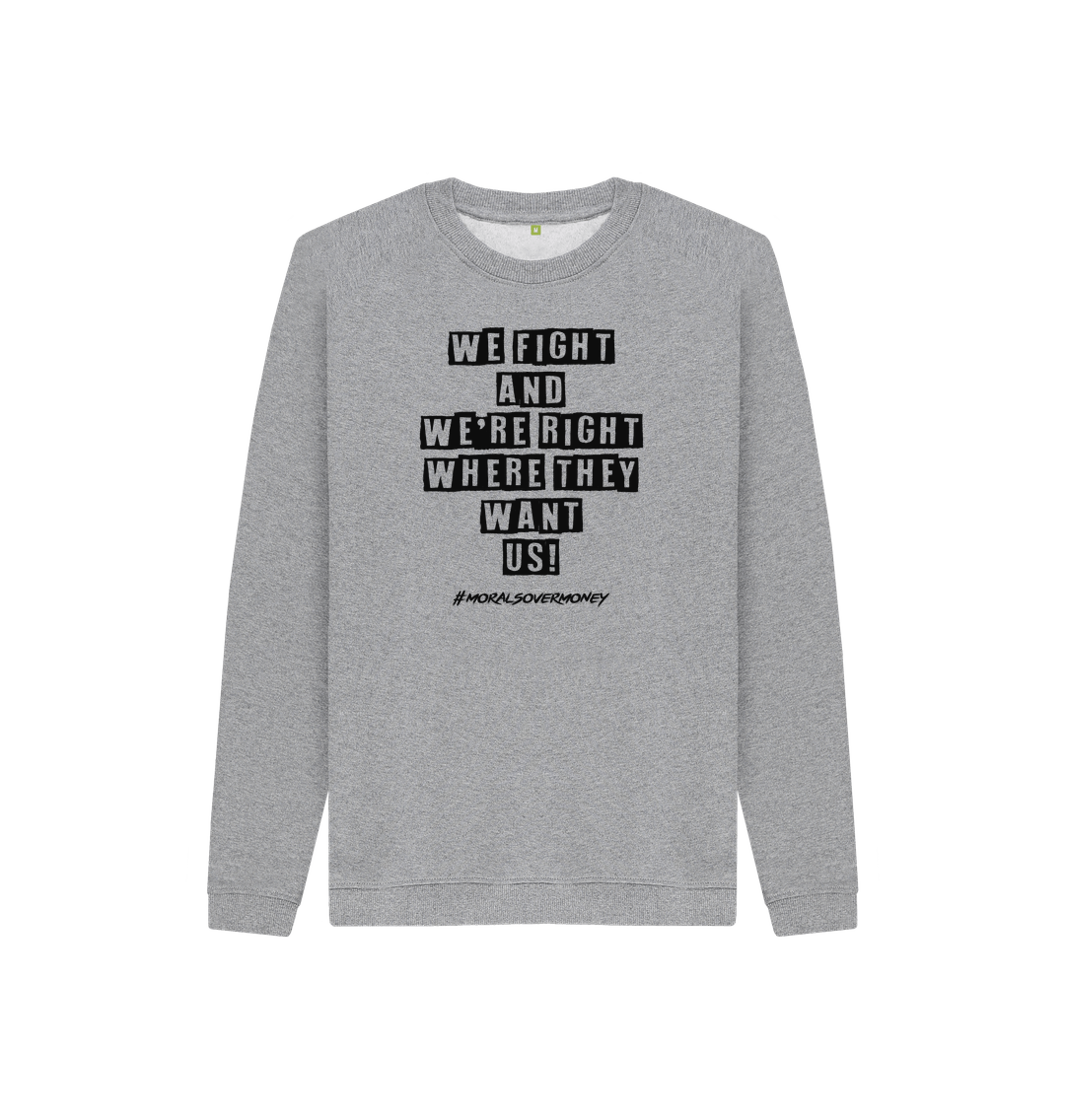 Athletic Grey Kid's 100% Organic Cotton 'We Fight' Eco Jumper - Black Logo