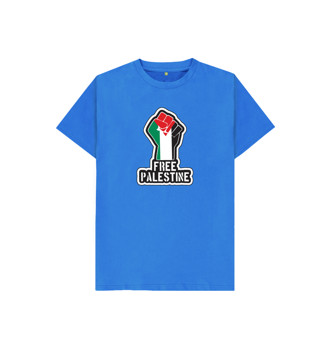 Bright Blue Kids 100% Organic Cotton 'Free Palestine' Eco Tee