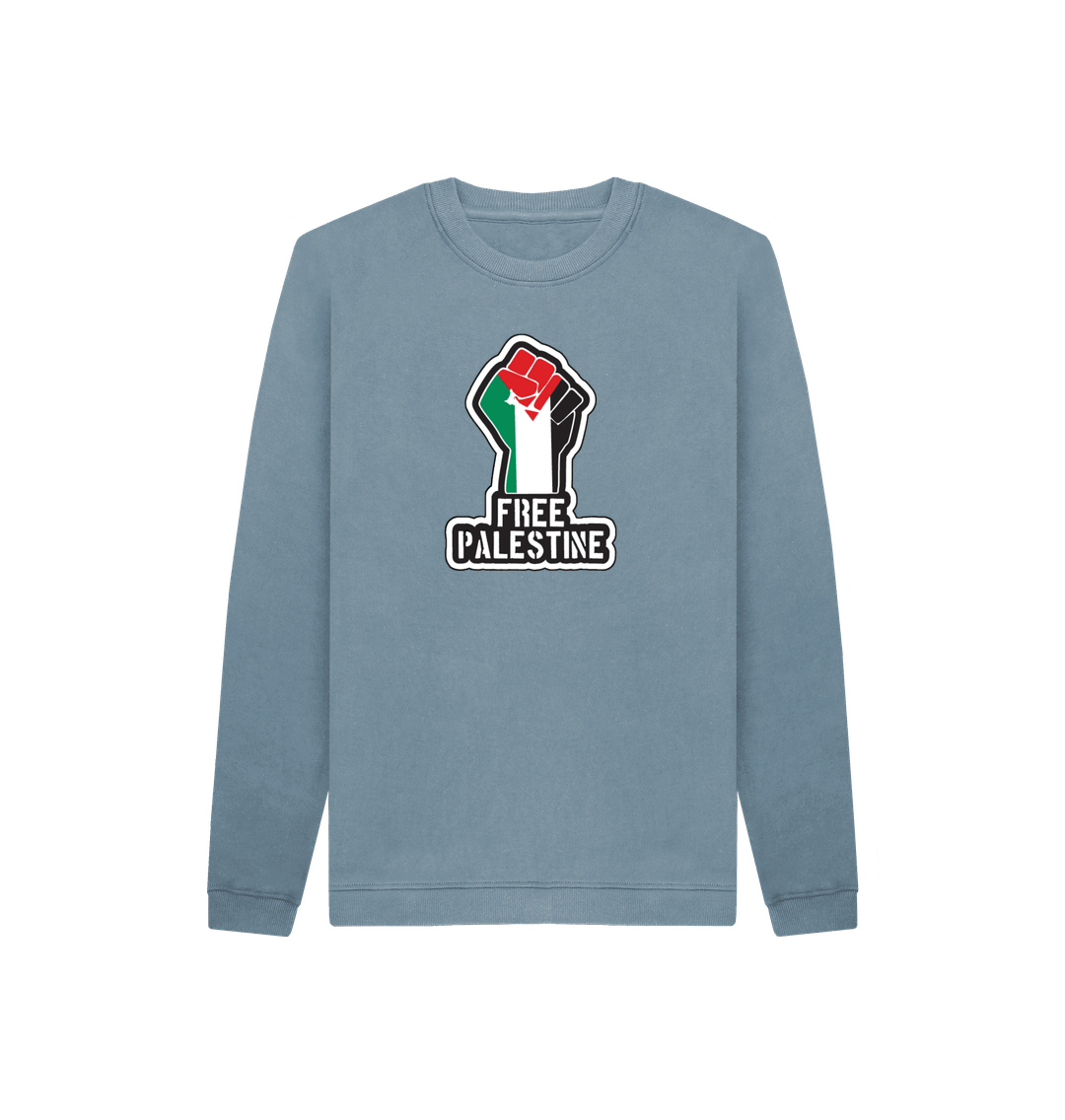 Stone Blue Kids 100% Organic Cotton 'Free Palestine' Eco Jumper