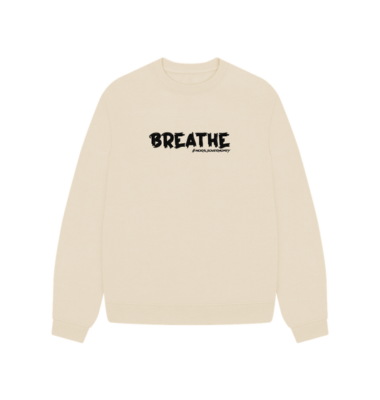 Oat Women's 100% Organic Cotton 'Breathe' Oversized Eco Jumper - Black Logo