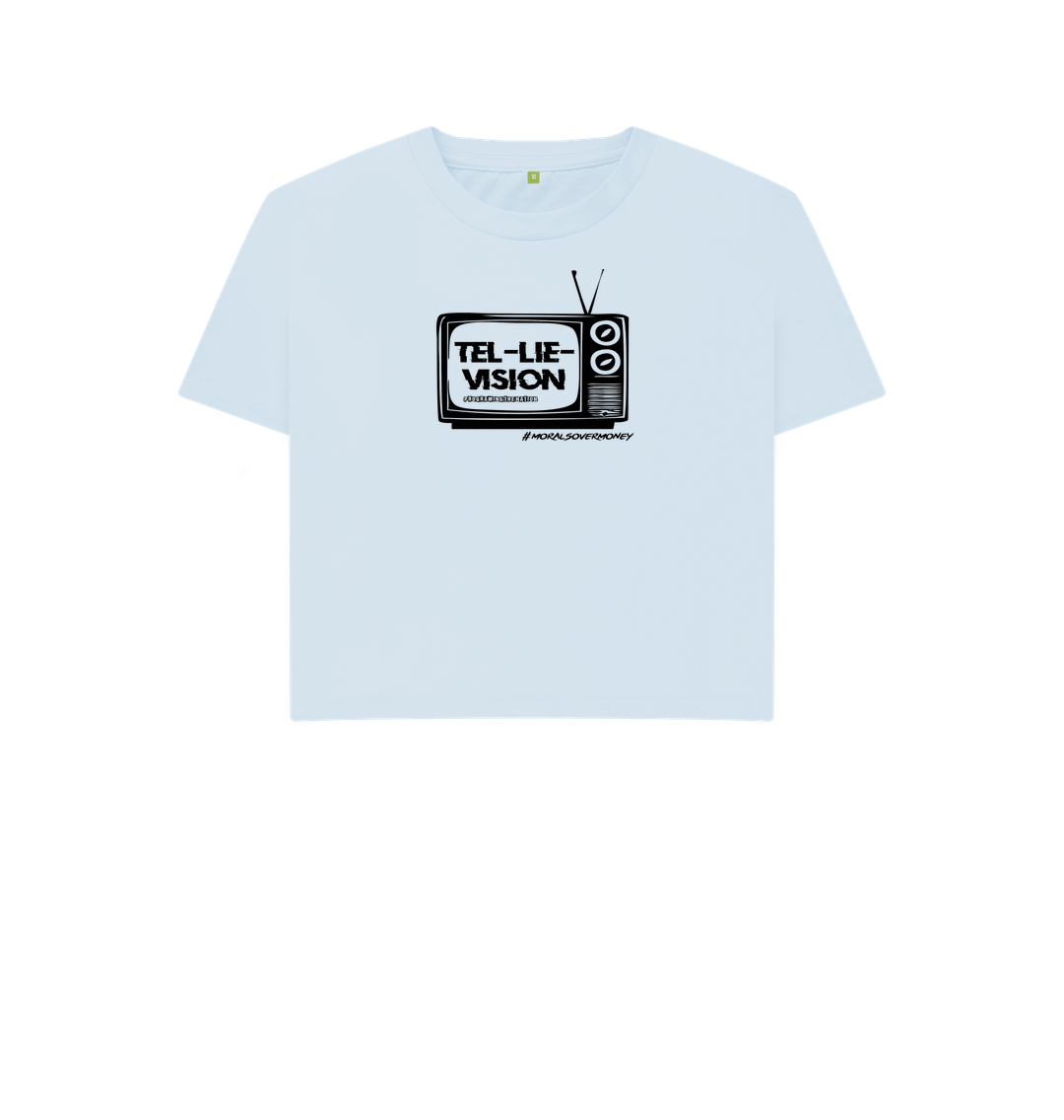 Sky Blue Women's 100% Organic Cotton 'Tel-Lie-Vision'