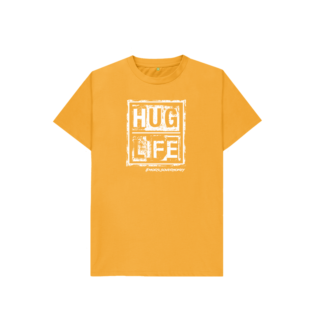 Mustard Kid's 100% Organic Cotton 'Hug Life' Eco Tee - White Logo