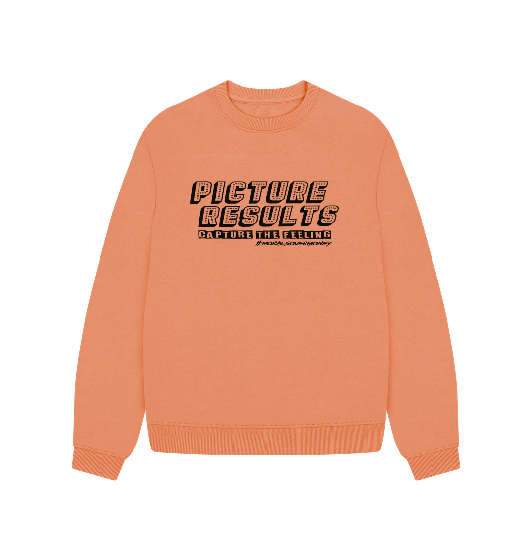 Apricot Women's 100% Organic Cotton 'Picture Results' Oversized Eco Jumper - Black Logo