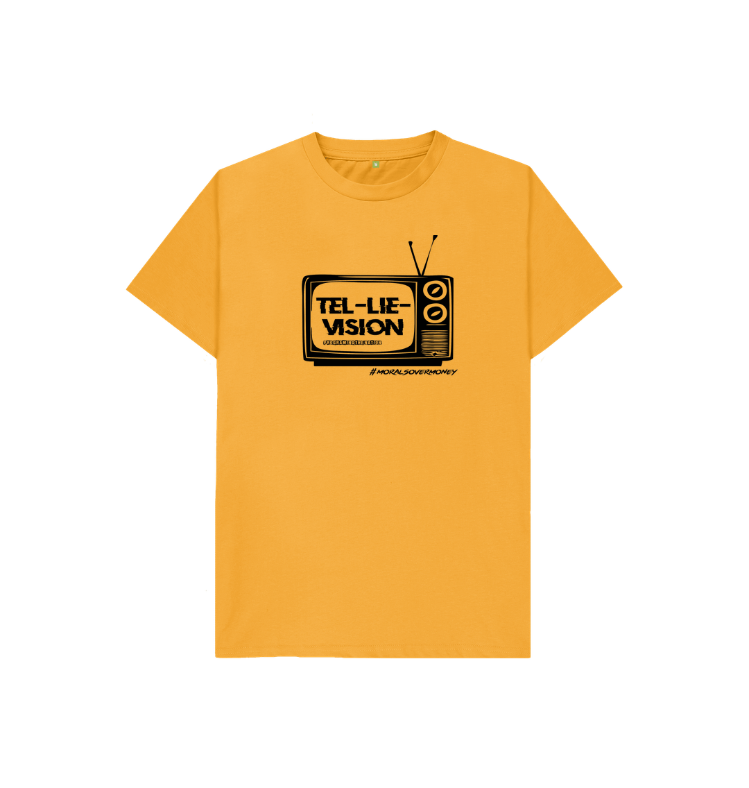 Mustard Kid's 100% Organic Cotton 'Tel-Lie-Vision' Eco Tee - Black Logo