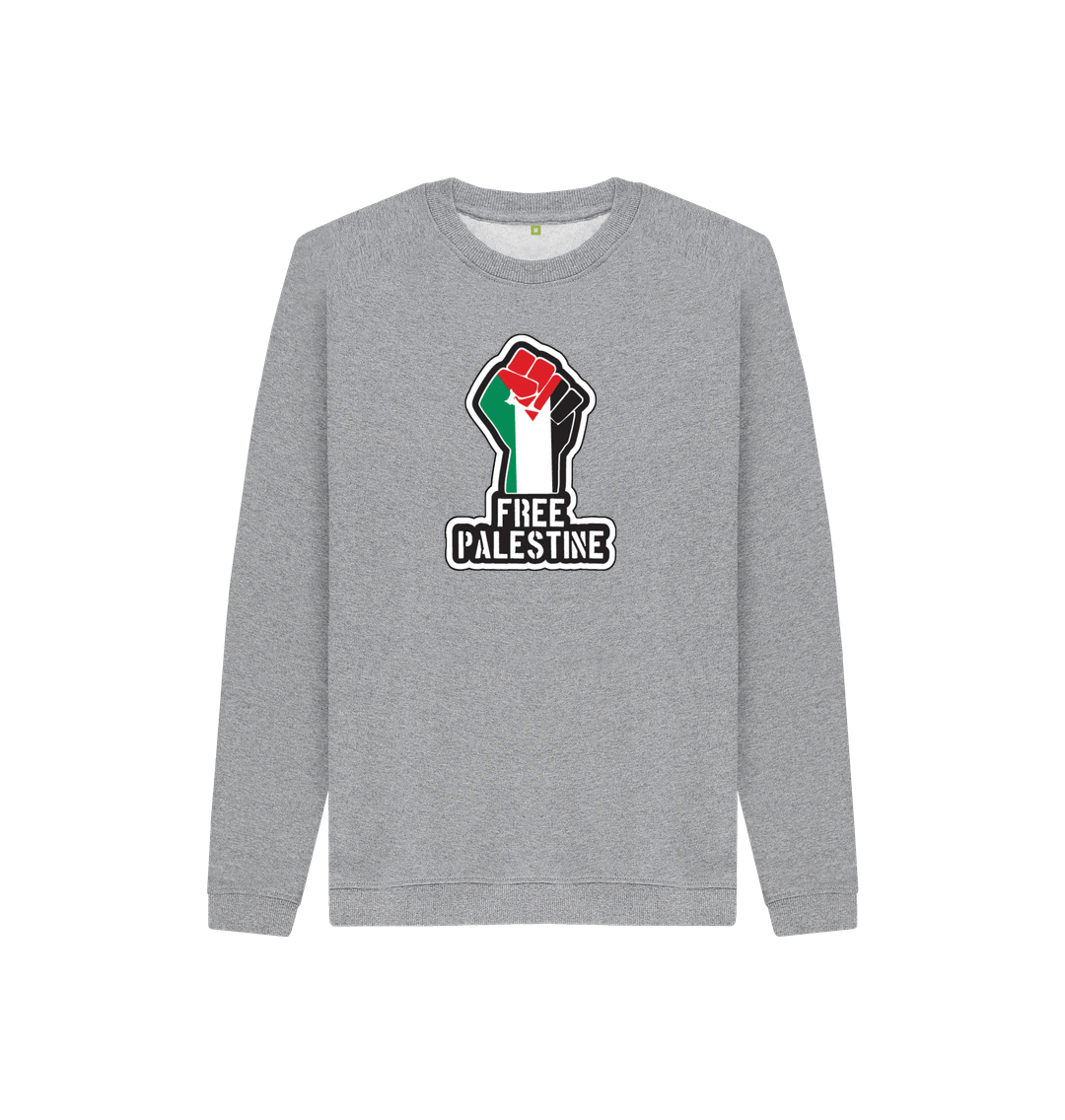 Athletic Grey Kids 100% Organic Cotton 'Free Palestine' Eco Jumper