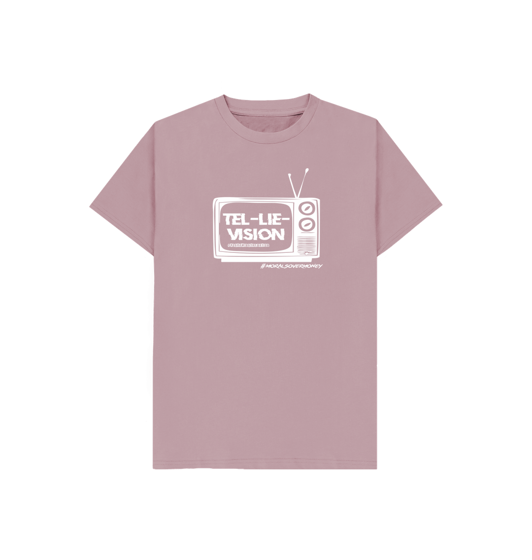 Mauve Kid's 100% Organic Cotton 'Tel-Lie-Vision' Eco Tee - White Logo