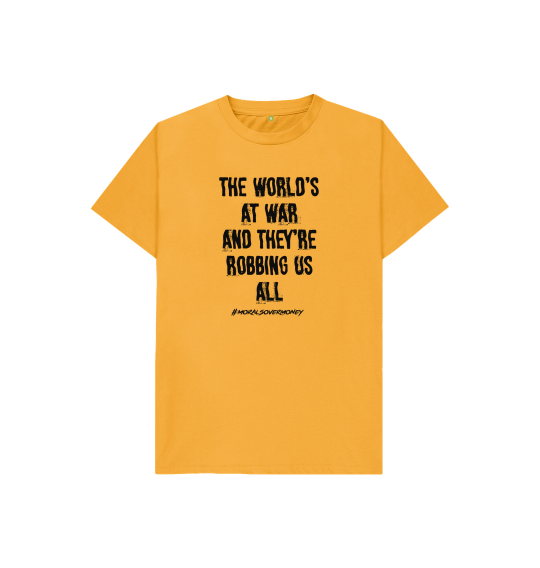 Mustard Kid's 100% Organic Cotton 'The World's At War' Eco Tee - Black Logo