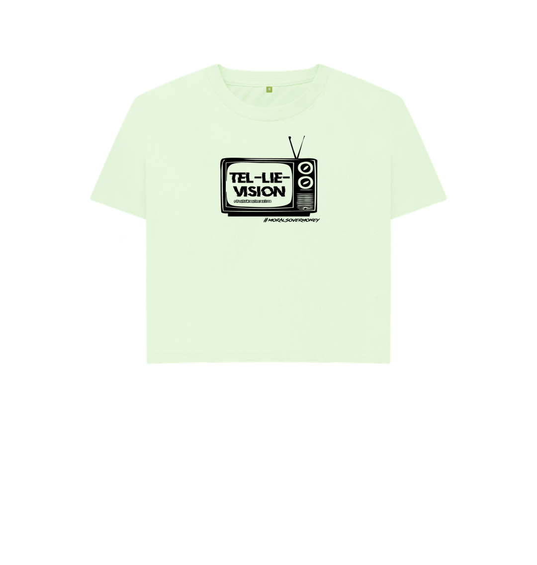 Pastel Green Women's 100% Organic Cotton 'Tel-Lie-Vision'