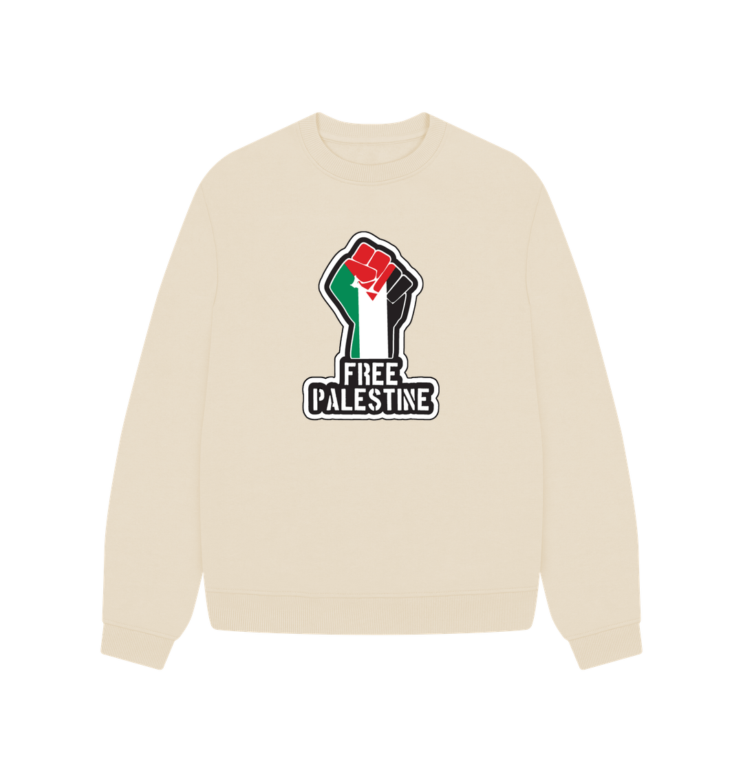 Oat Women's 100% Organic Cotton ' Free Palestine' Oversized Eco Jumper