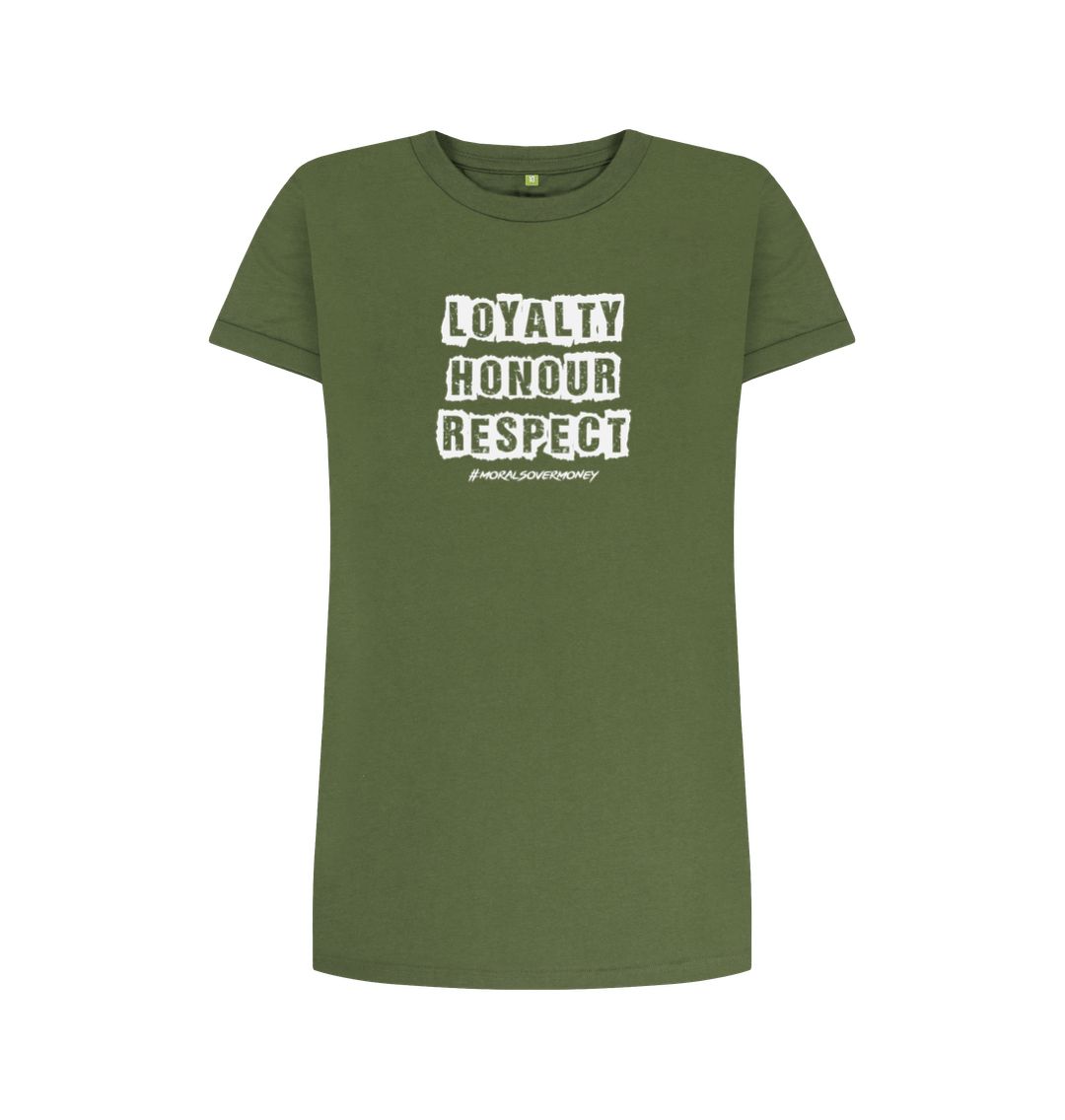 Khaki Women's -  Loyalty, Honour, Respect, Dress Tee