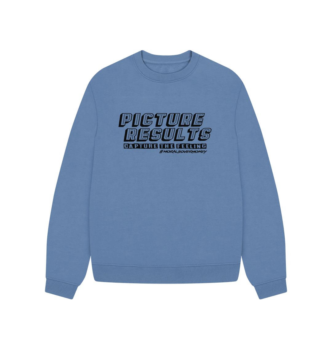 Solent Women's 100% Organic Cotton 'Picture Results' Oversized Eco Jumper - Black Logo