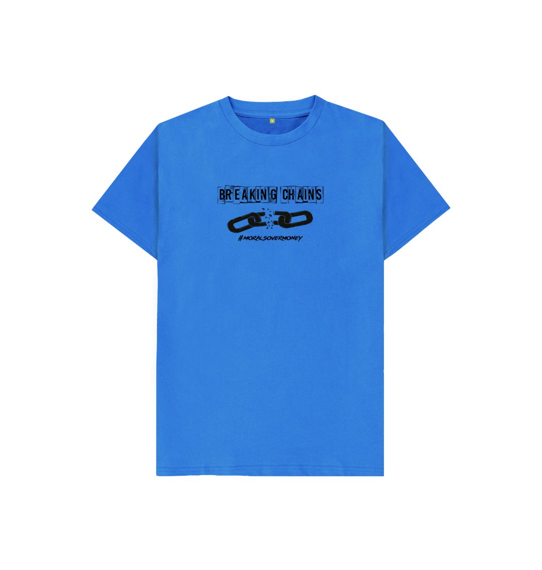 Bright Blue Kids Breaking Chains - Organic T-Shirt.
