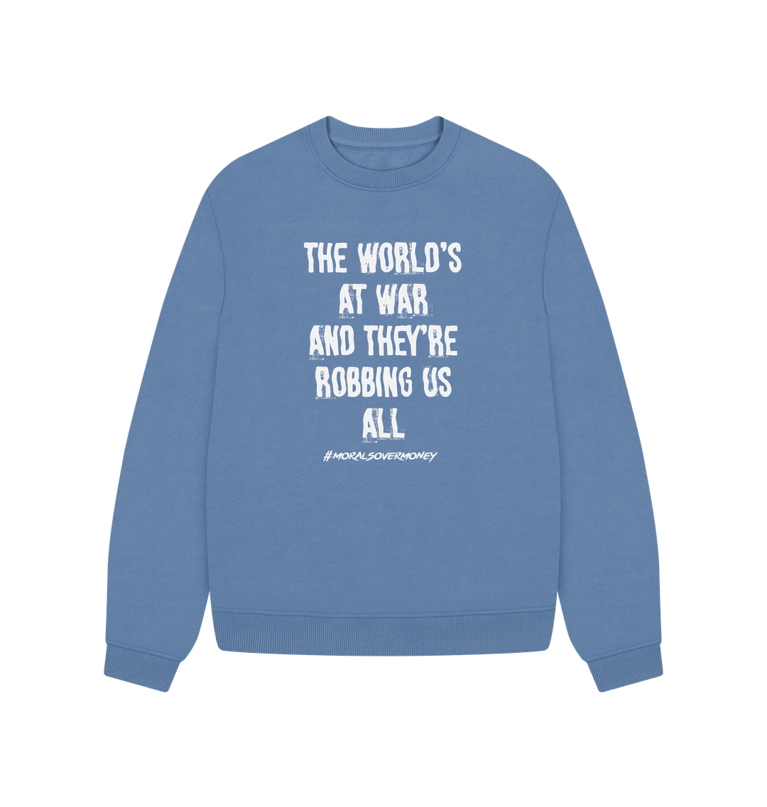Solent Women's 100% Organic Cotton 'The World's at War' Oversized Eco Jumper