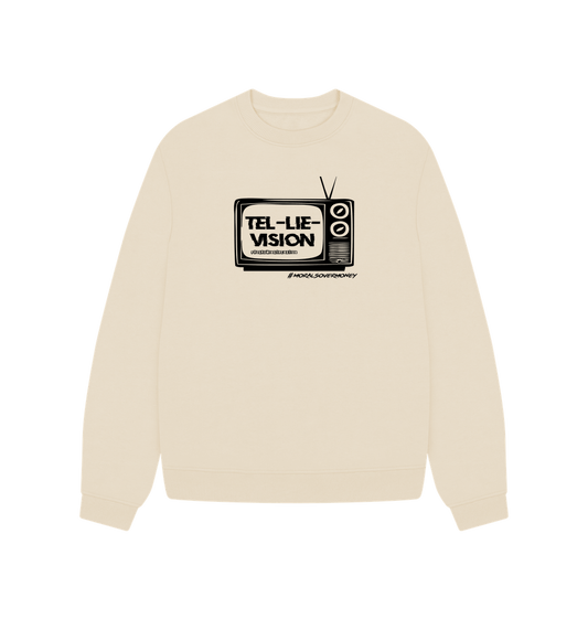 Oat Women's 100% Organic Cotton 'Tel-Lie-Vision' Oversized Eco Jumper