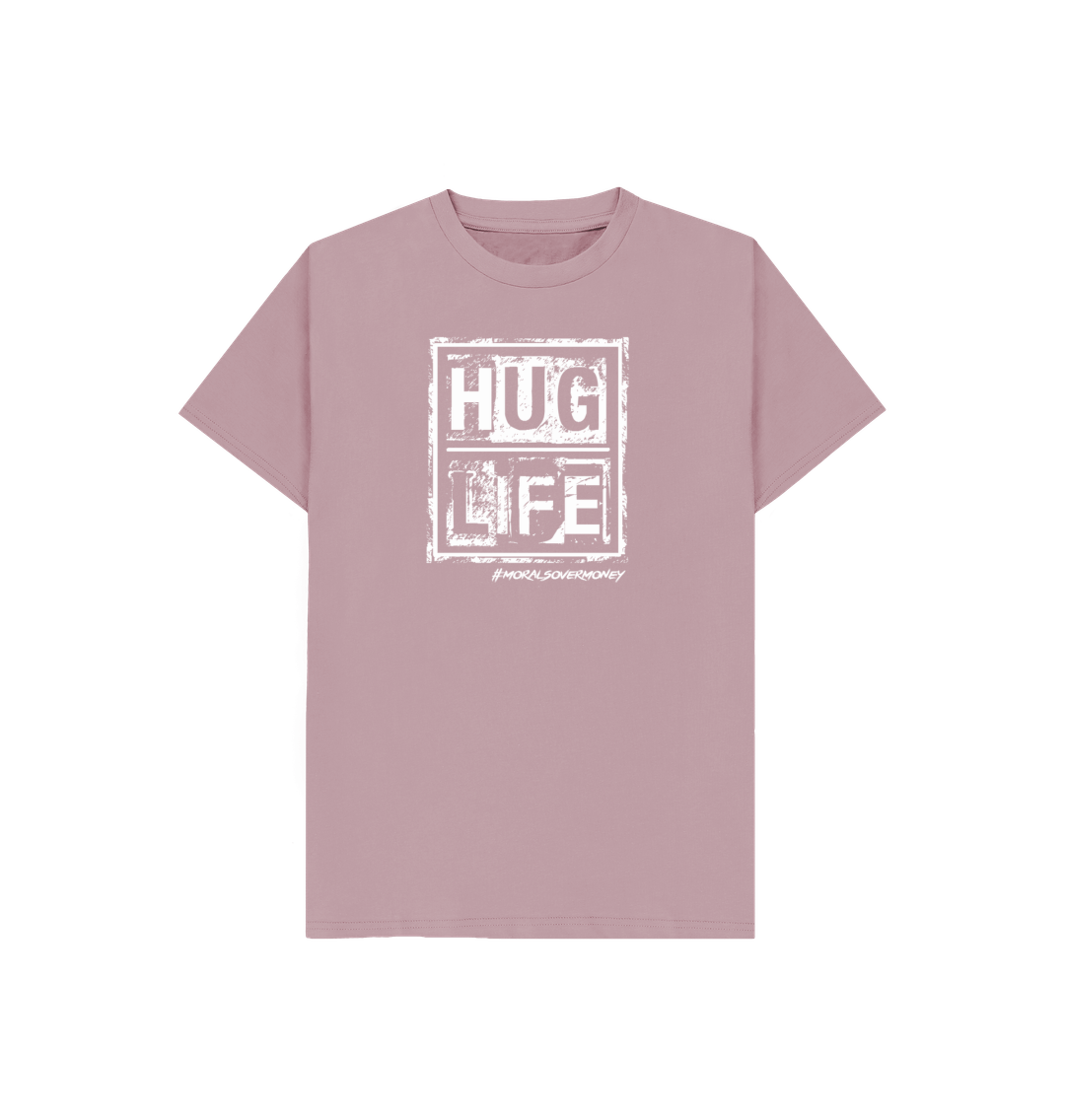 Mauve Kid's 100% Organic Cotton 'Hug Life' Eco Tee - White Logo