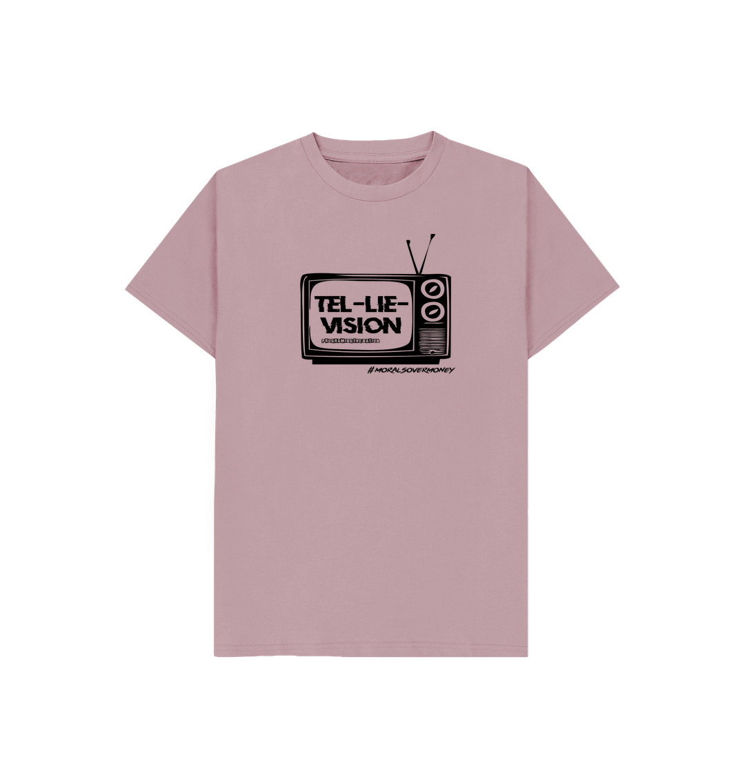 Mauve Kid's 100% Organic Cotton 'Tel-Lie-Vision' Eco Tee - Black Logo