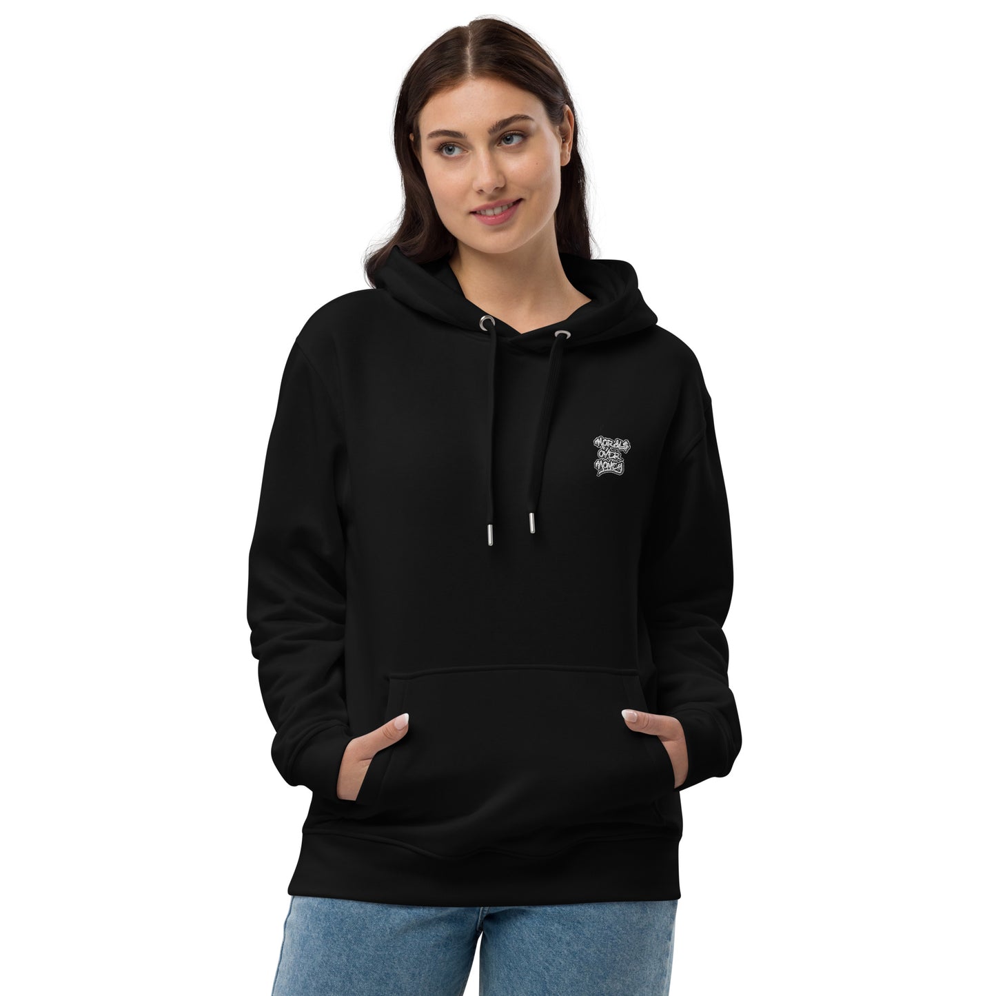 Organic 'We Fight And We're Right Where They Want Us' Premium Quality Eco Hoodie - White Logo