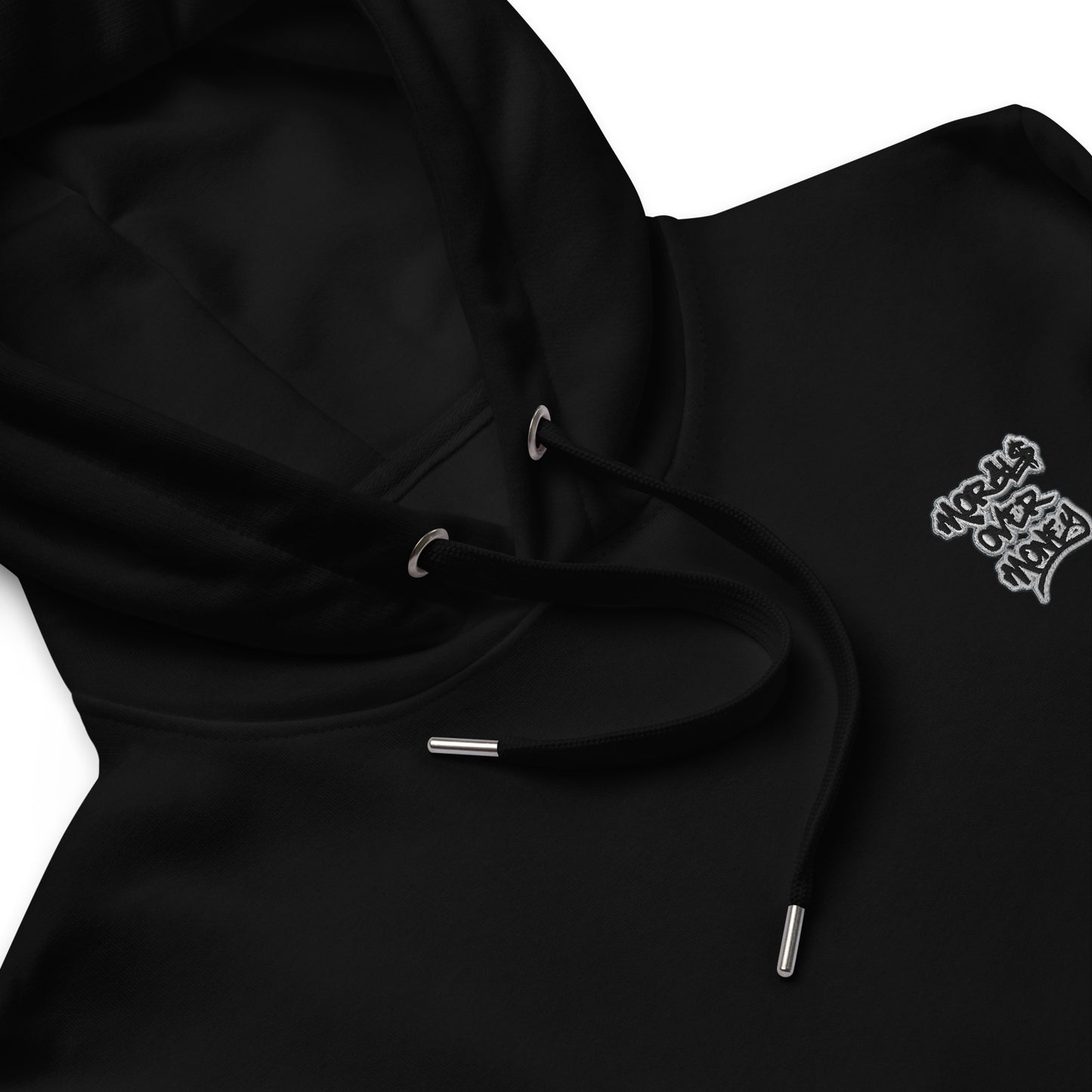 Organic Premium Morals Over Money Embroidered Eco Hoodie -  With Free Palestine Fist Print on back