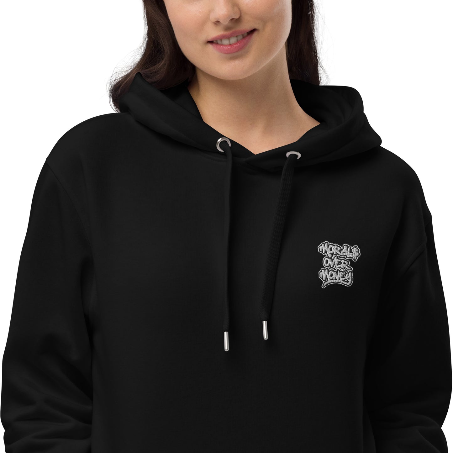 Organic 'One Life, One Time, On Earth' Premium Quality Eco Hoodie - White Logo