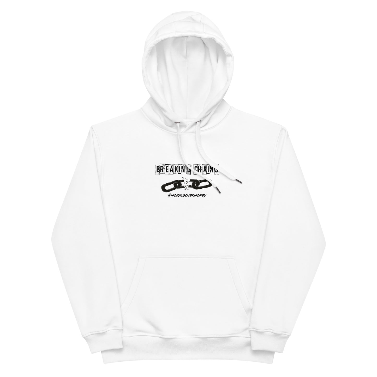 Organic 'Breaking Chains' Premium Eco Hoodie - Black Logo