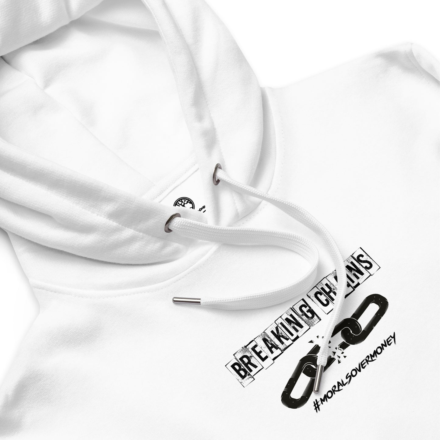 Organic 'Breaking Chains' Premium Eco Hoodie - Black Logo