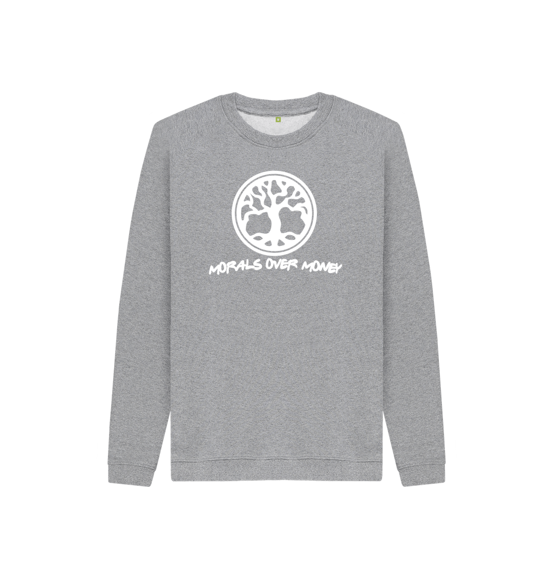 Athletic Grey Kid's 100% Organic Cotton 'Tree Of Life' Eco Jumper - White Logo