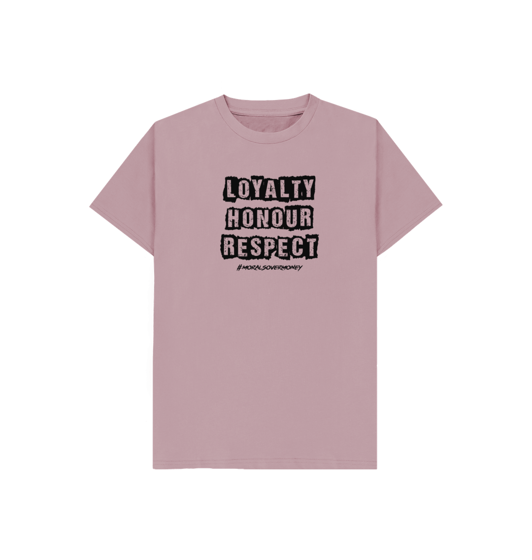 Mauve Kid's 100% Organic Cotton 'Loyalty, Honour, Respect' Eco Jumper - Black Logo