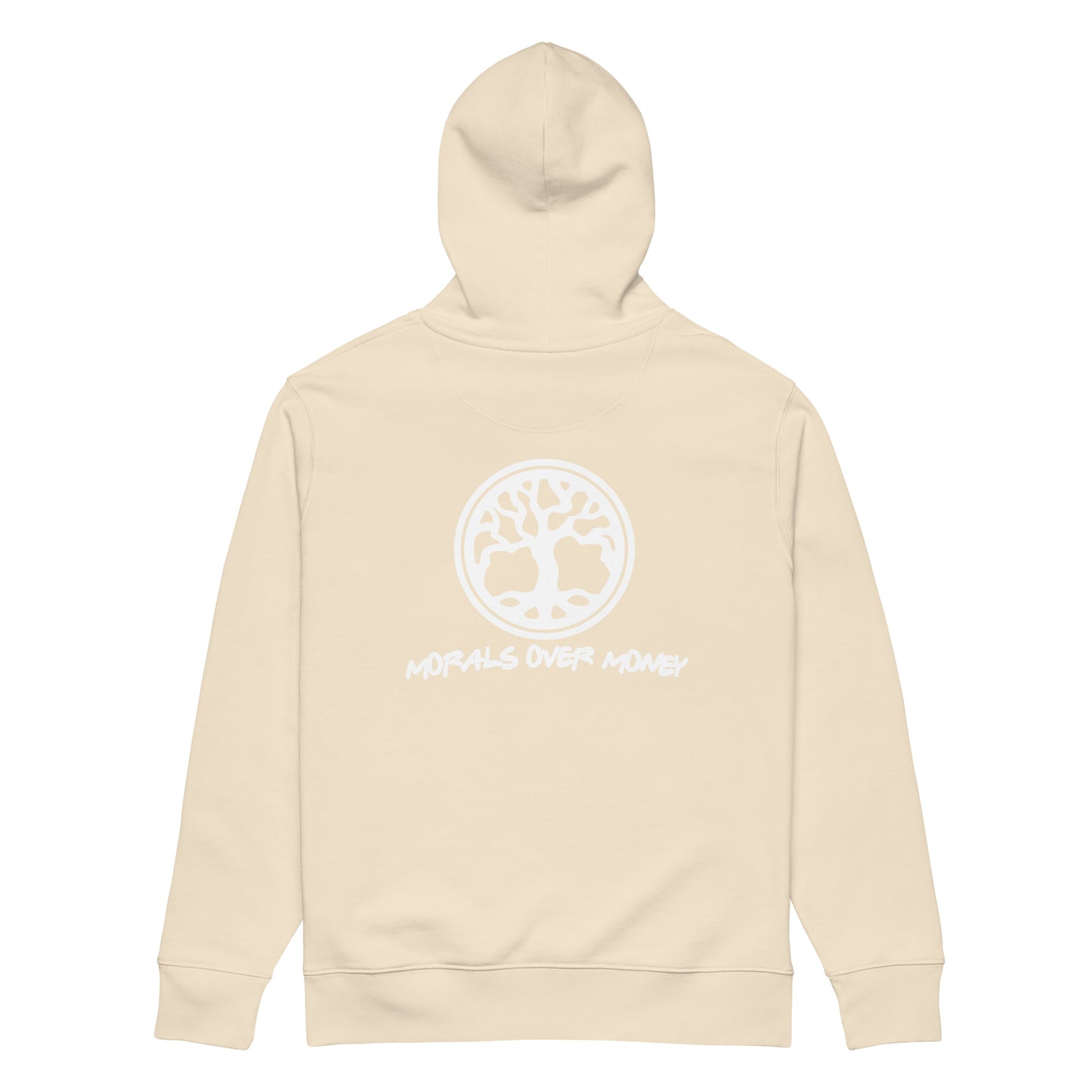 100% Organic Cotton Essentials 'Tree Of Life' Back Print Eco Hoodie - White Logo