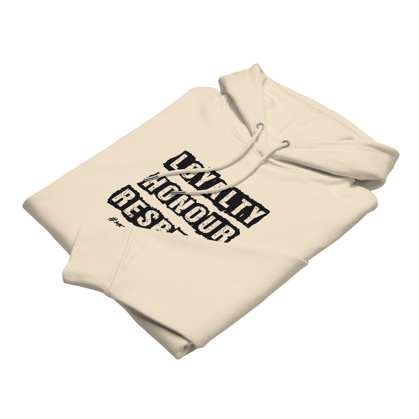 100% Organic Cotton Essentials 'Loyalty, Honour, Respect' Eco Hoodie - Black Logo