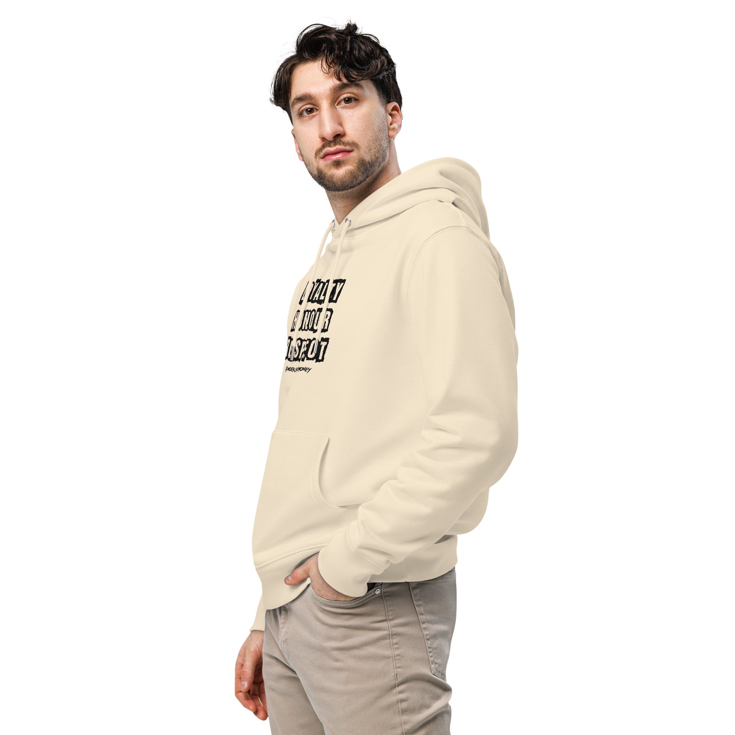 100% Organic Cotton Essentials 'Loyalty, Honour, Respect' Eco Hoodie - Black Logo