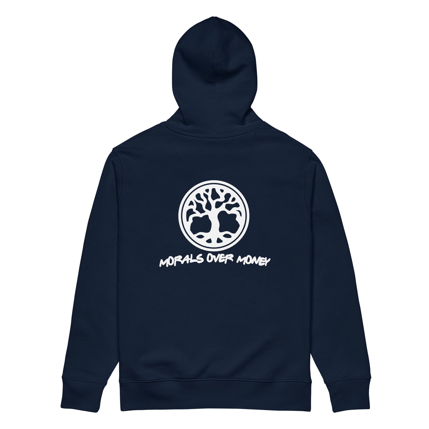 100% Organic Cotton Essentials 'Tree Of Life' Back Print Eco Hoodie - White Logo