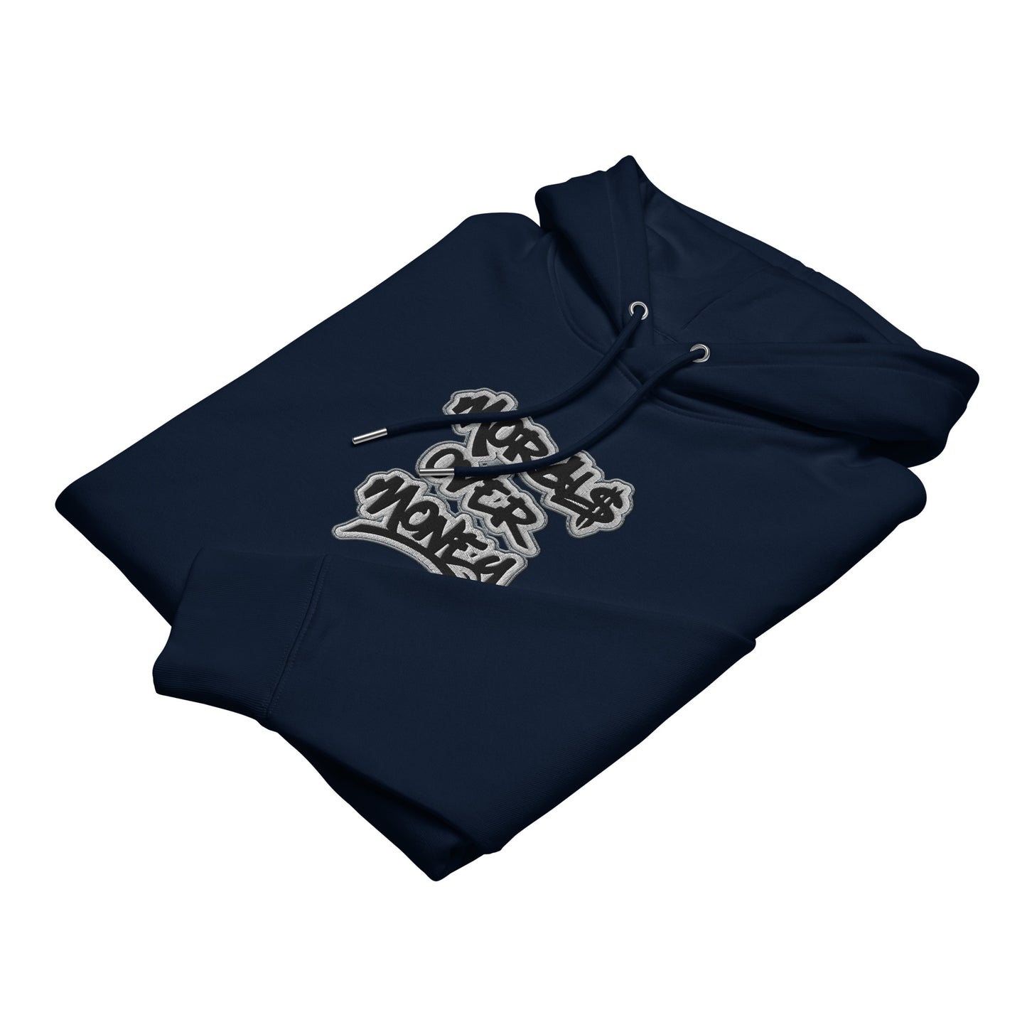 100% Organic Cotton Essentials 'Morals Over Money' Embroidered Eco Hoodie