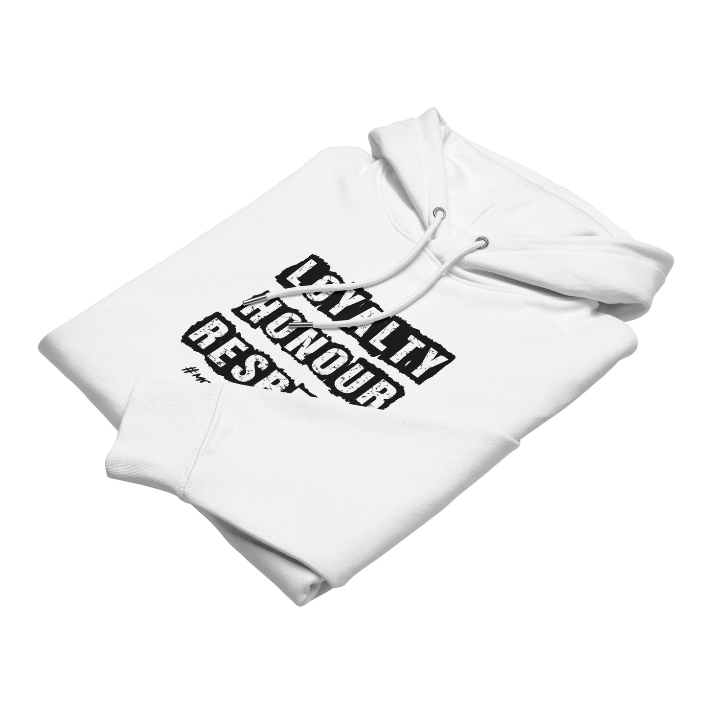 100% Organic Cotton Essentials 'Loyalty, Honour, Respect' Eco Hoodie - Black Logo