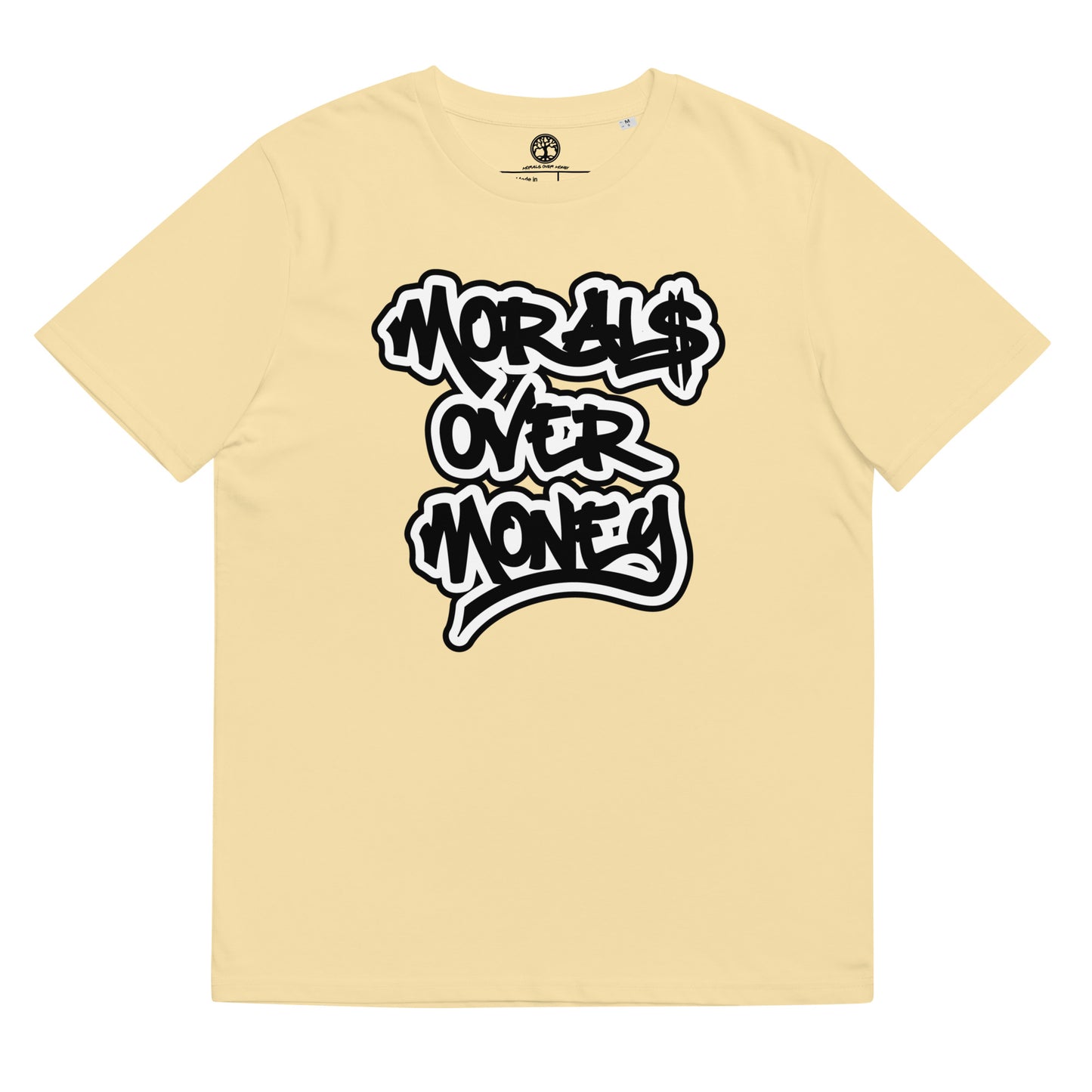 Unisex Morals Over Money Eco Bubble Print - 100% Organic Cotton T-Shirt