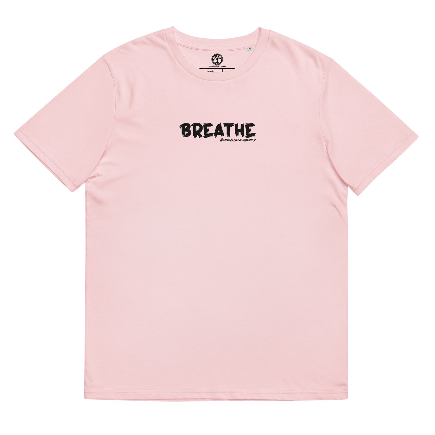 100% Organic Cotton 'Breathe' Eco Tee - Black Logo