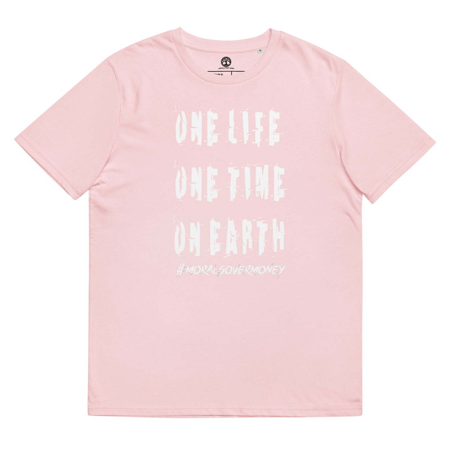 100% Organic Cotton 'One Life' Eco Tee - White Logo
