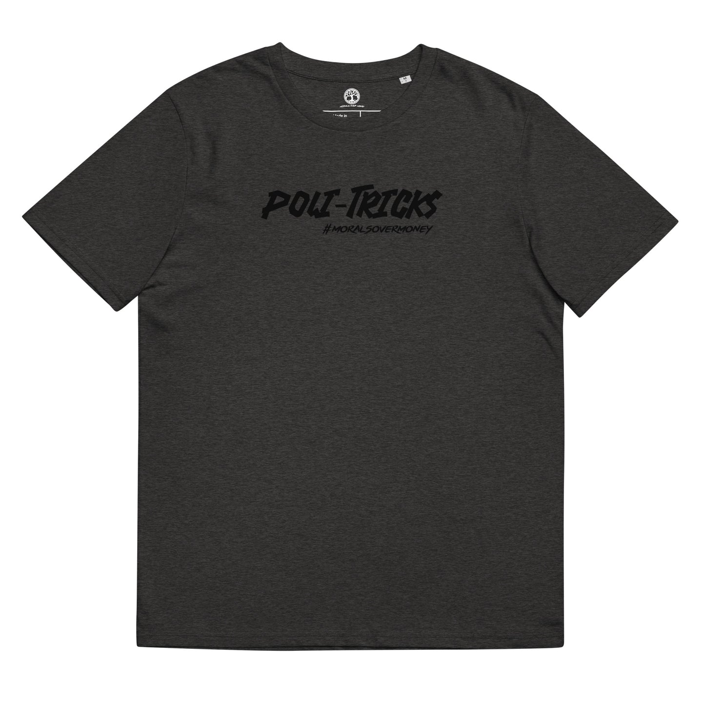 100% Organic Cotton 'Poli-Tricks' Eco Tee - Black Logo