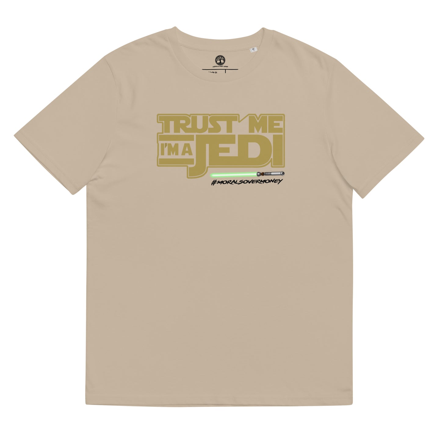 100% Organic Cotton 'Trust Me I'm A Jedi' Eco Tee - Black Logo