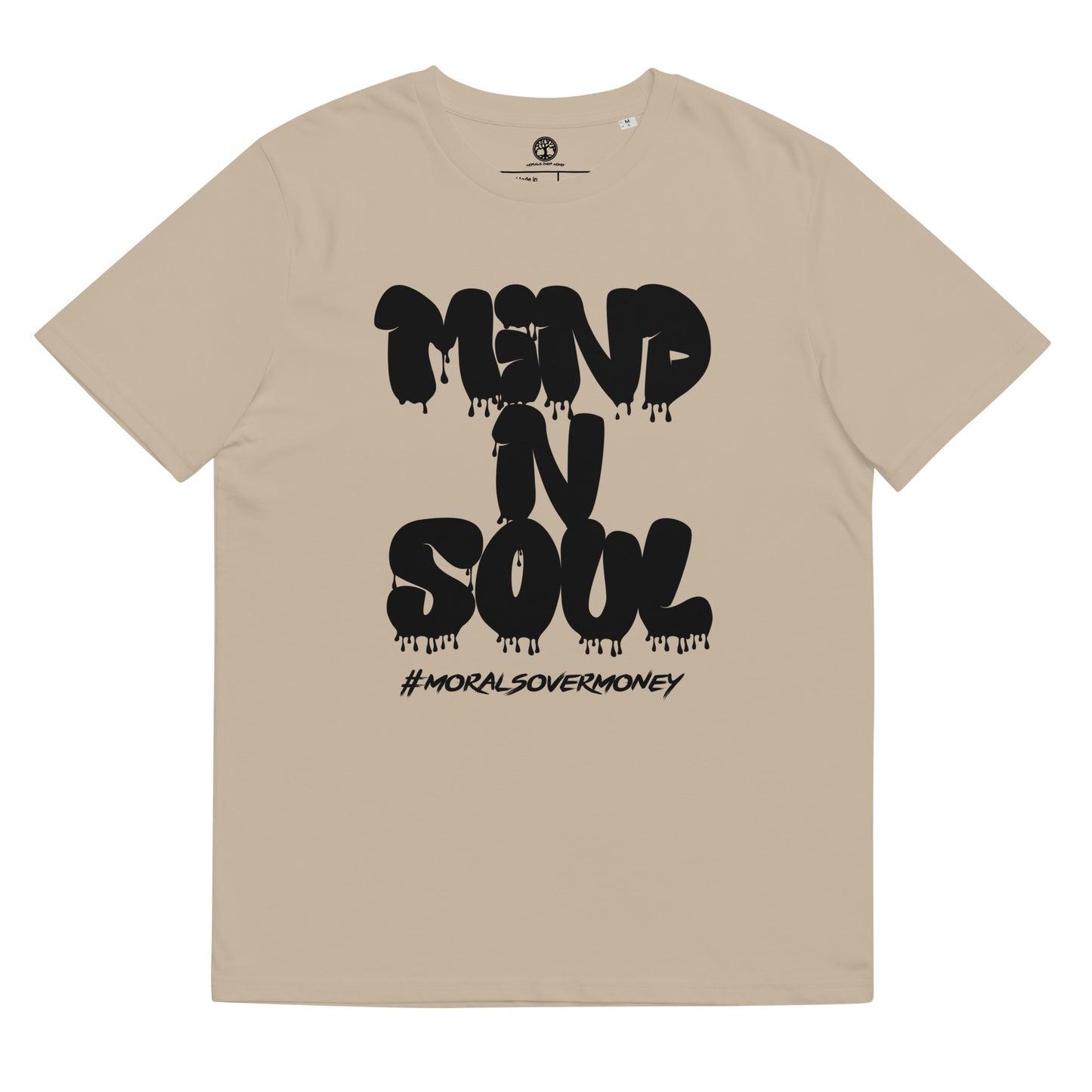 100% Organic Cotton 'Mind n Soul' Eco Tee - Black Logo
