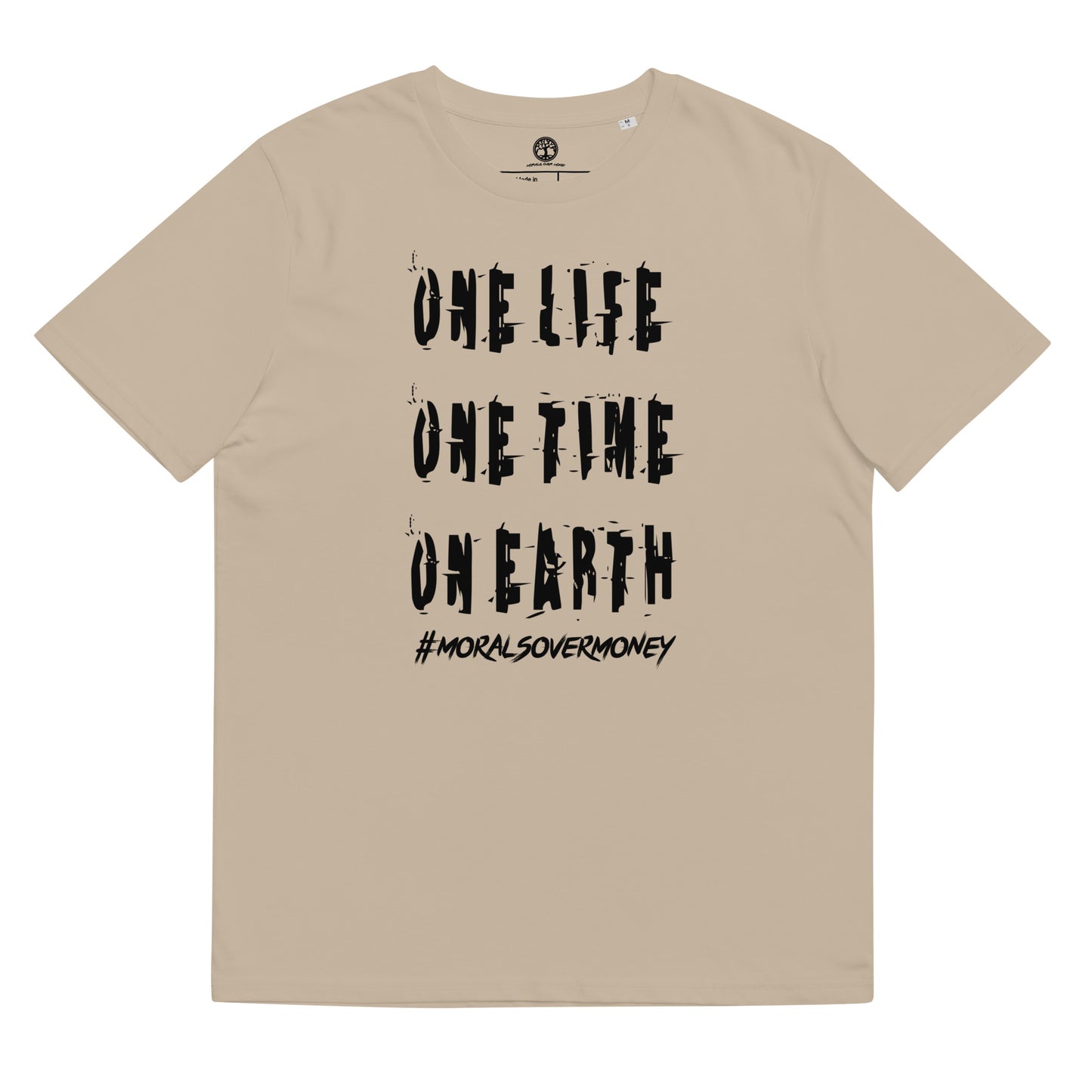 100% Organic Cotton 'One Life' Eco Tee - Black Logo