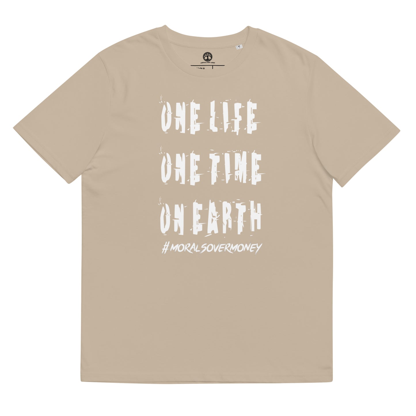 100% Organic Cotton 'One Life' Eco Tee - White Logo