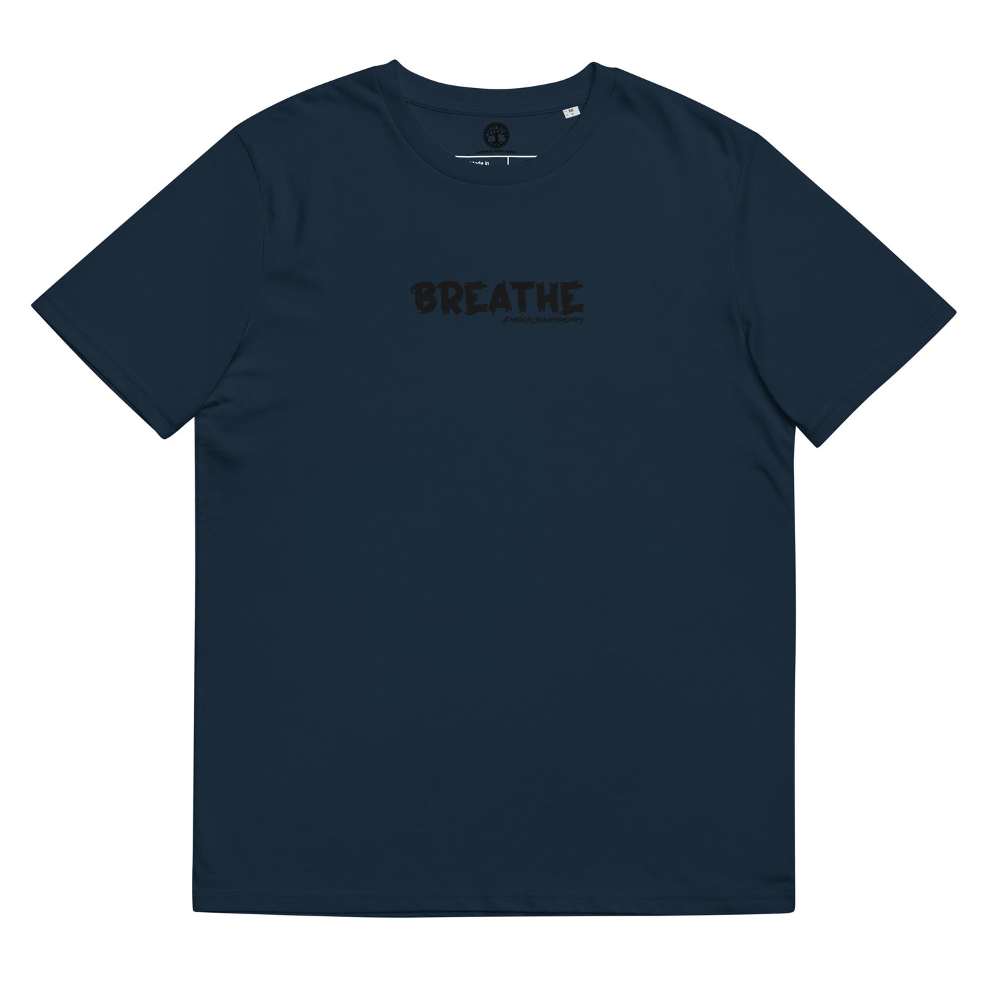 100% Organic Cotton 'Breathe' Eco Tee - Black Logo