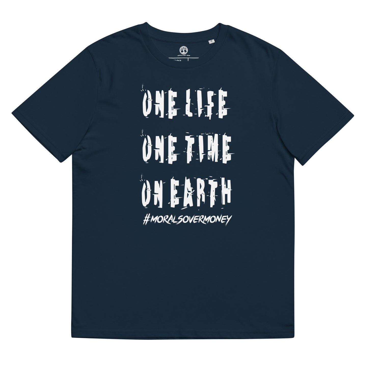 100% Organic Cotton 'One Life' Eco Tee - White Logo