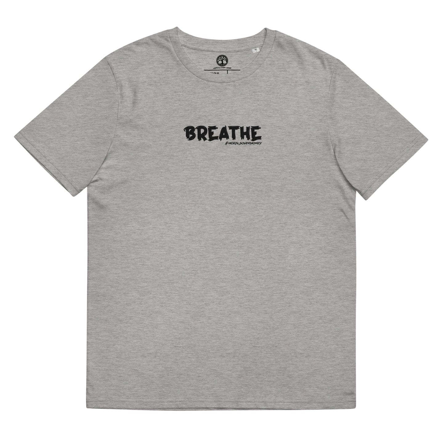 100% Organic Cotton 'Breathe' Eco Tee - Black Logo