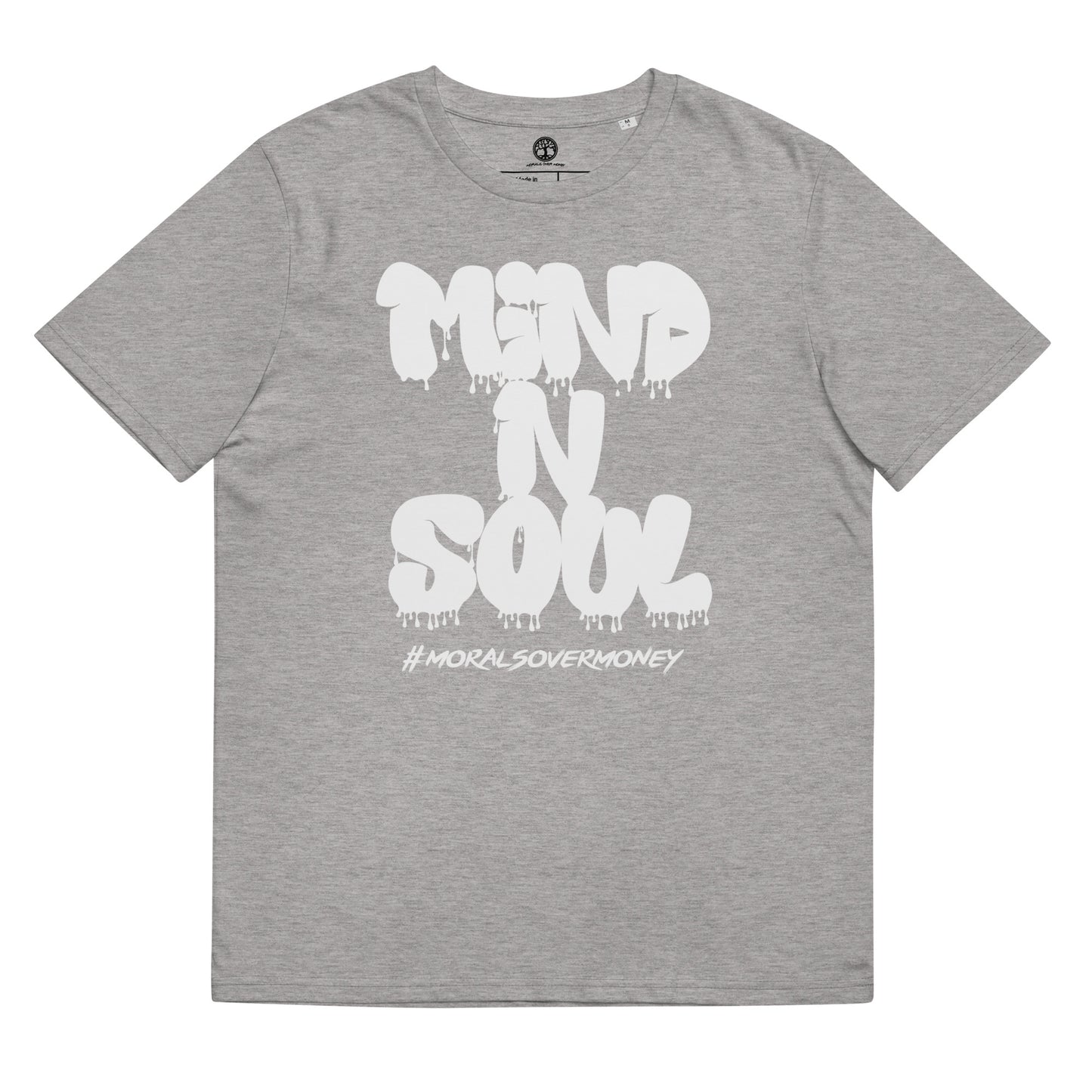 100% Organic Cotton 'Mind n Soul' Eco Tee - White Logo
